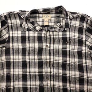 Blue Mountain Tartan Flannel Button Up Shirt Mens Size Medium M Black White